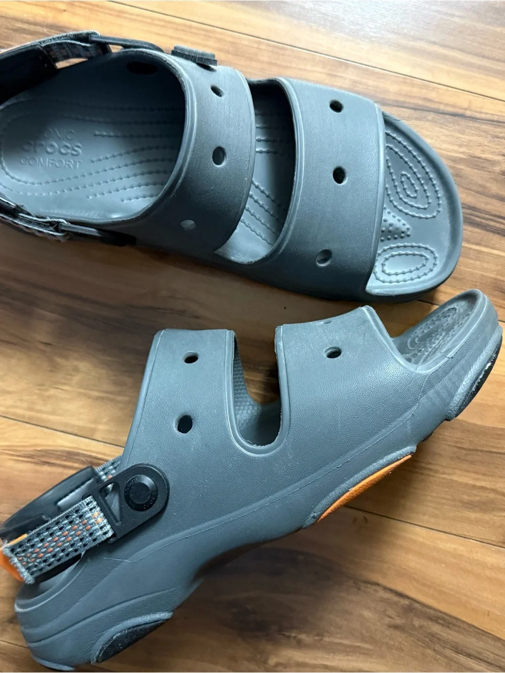 CROCS Men’s Gray with Orange Accents